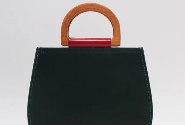 Handmade Leather Round Bag Crossbody Bag Shoulder Bag Purse for Women Leather Bag