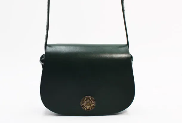 Handmade Leather Round Bag Crossbody Bag Shoulder Bag Purse for Women Leather Bag