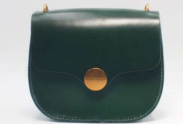 Handmade Leather Round Bag Crossbody Bag Shoulder Bag Purse for Women Leather Bag
