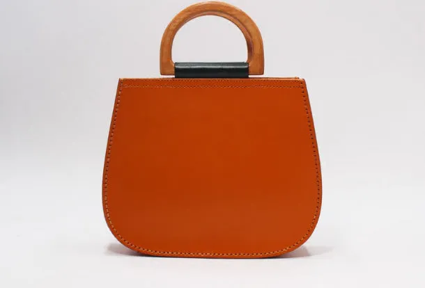 Handmade Leather Round Bag Crossbody Bag Shoulder Bag Purse for Women Leather Bag