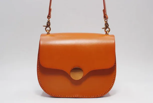 Handmade Leather Round Bag Crossbody Bag Shoulder Bag Purse for Women Leather Bag