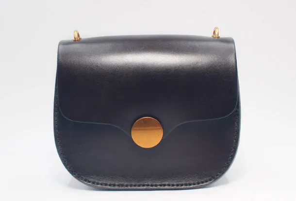 Handmade Leather Round Bag Crossbody Bag Shoulder Bag Purse for Women Leather Bag