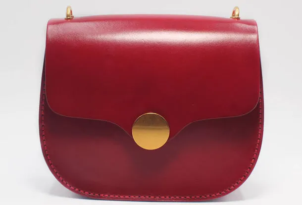 Handmade Leather Round Bag Crossbody Bag Shoulder Bag Purse for Women Leather Bag