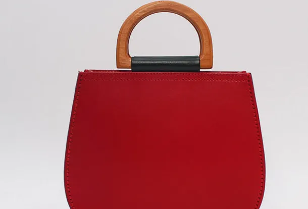 Handmade Leather Round Bag Crossbody Bag Shoulder Bag Purse for Women Leather Bag