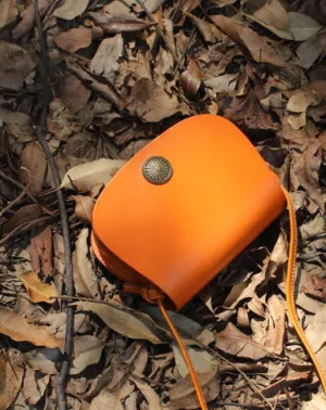 Handmade Leather Round Bag Crossbody Bag Shoulder Bag Purse for Women Leather Bag
