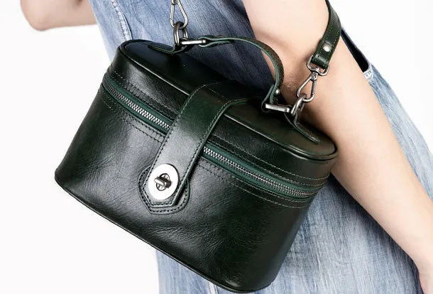 Handmade vintage doctor bag leather crossbody bag purse shoulder bag for women
