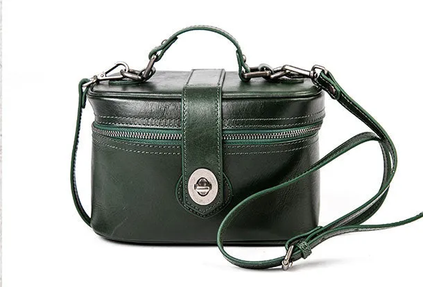 Handmade vintage doctor bag leather crossbody bag purse shoulder bag for women
