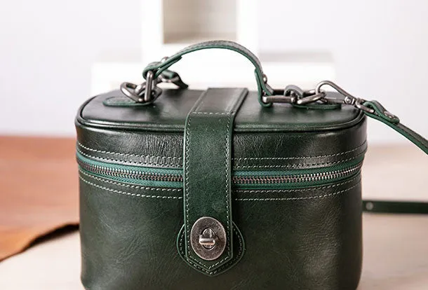 Handmade vintage doctor bag leather crossbody bag purse shoulder bag for women