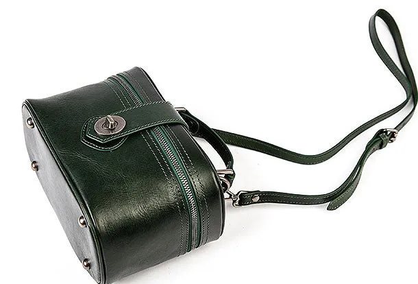 Handmade vintage doctor bag leather crossbody bag purse shoulder bag for women