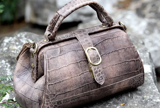 Handmade vintage shoulder bag small doctor bag handbag for women