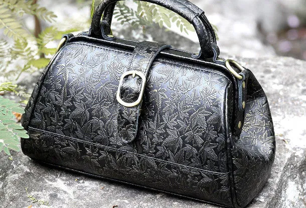 Handmade vintage shoulder bag small doctor bag handbag for women