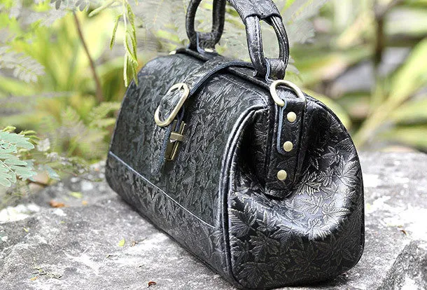 Handmade vintage shoulder bag small doctor bag handbag for women