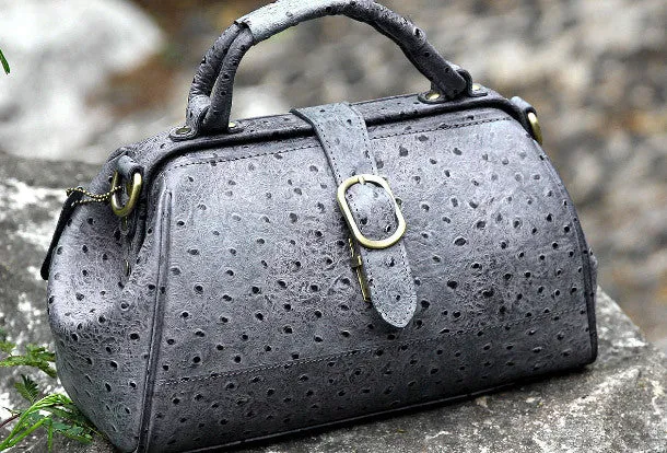 Handmade vintage shoulder bag small doctor bag handbag for women