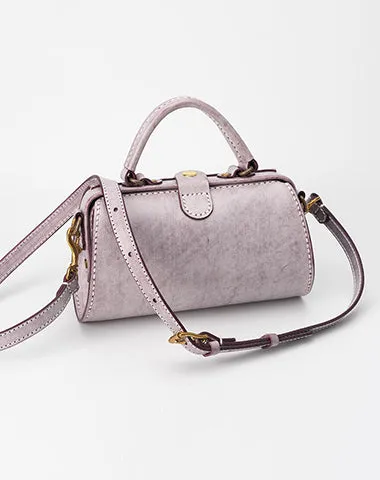 Handmade Womens Beige Leather Doctor Handbag Purse Small Side Bag Doctor Bags for Women