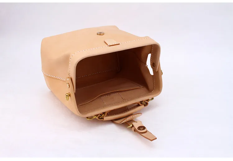 Handmade Womens Beige Leather doctor Handbag shoulder doctor bags Purse for women
