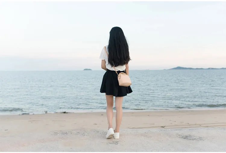 Handmade Womens Beige Leather Mini doctor Handbag shoulder doctor bags for women