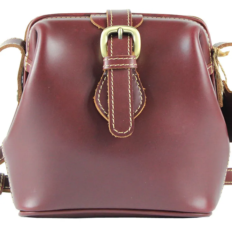 Handmade Womens Black Leather Doctor Shoulder Purses Black Doctor Crossbody Purses for Women