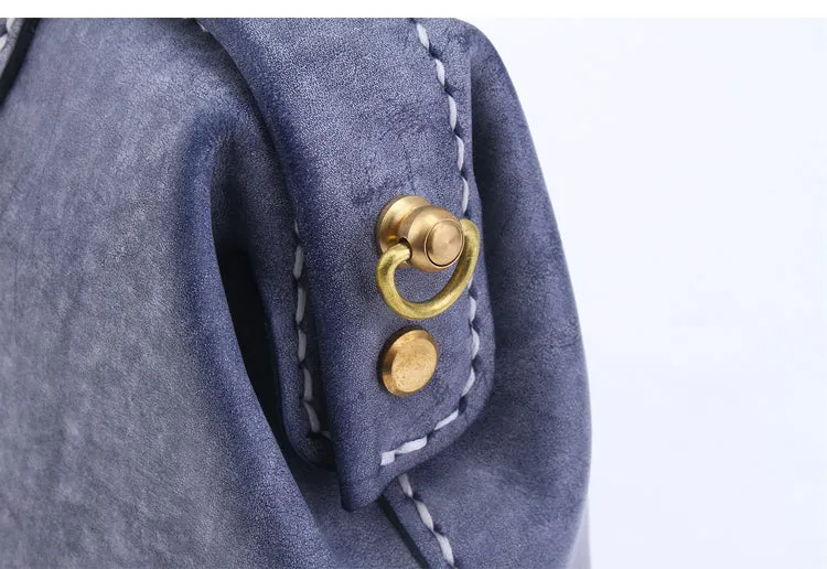 Handmade Womens Blue Leather Small doctor Purse shoulder doctor bags for women