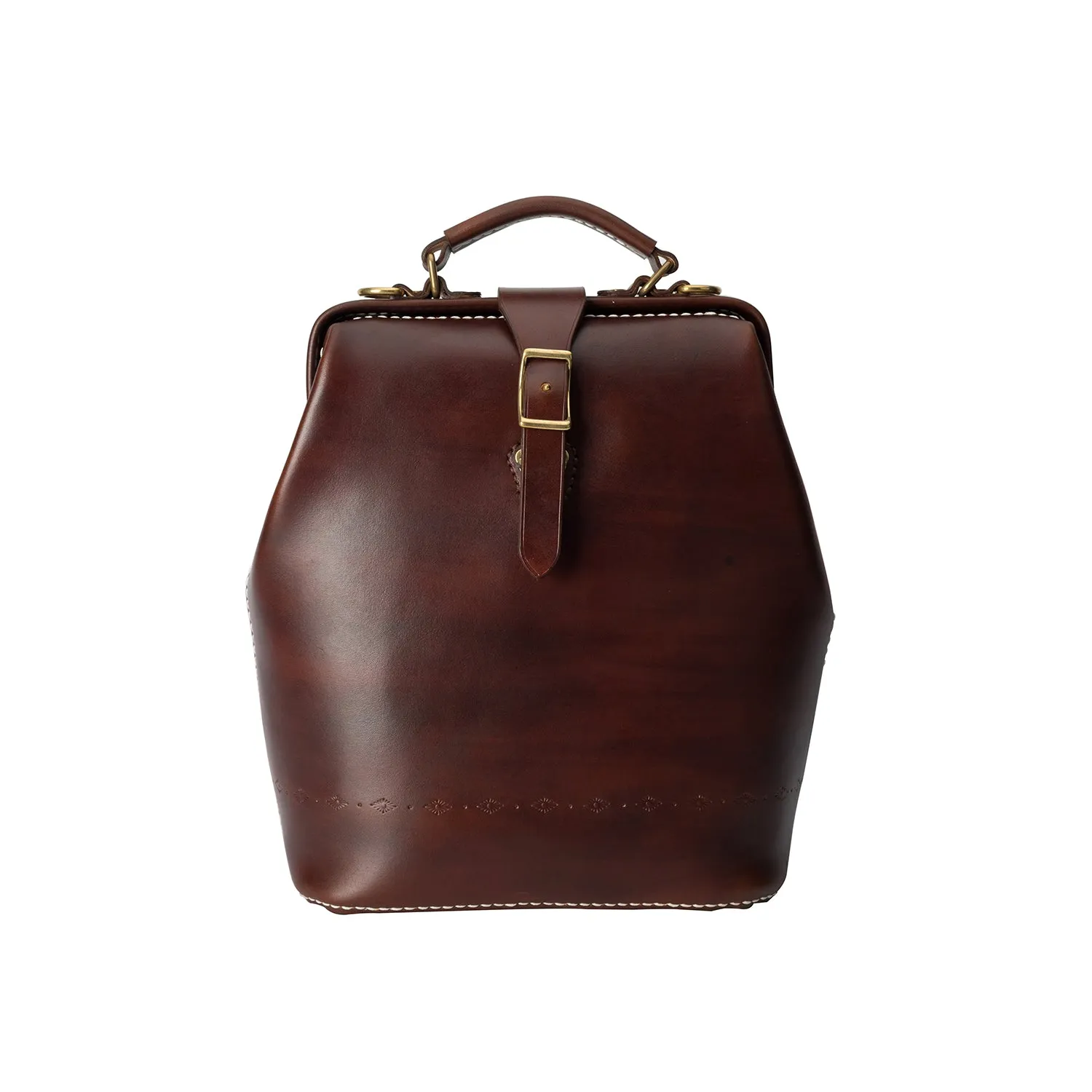 Handmade Womens Green Leather Doctor Backpack Purse Shoulder Doctor Handbag for Women