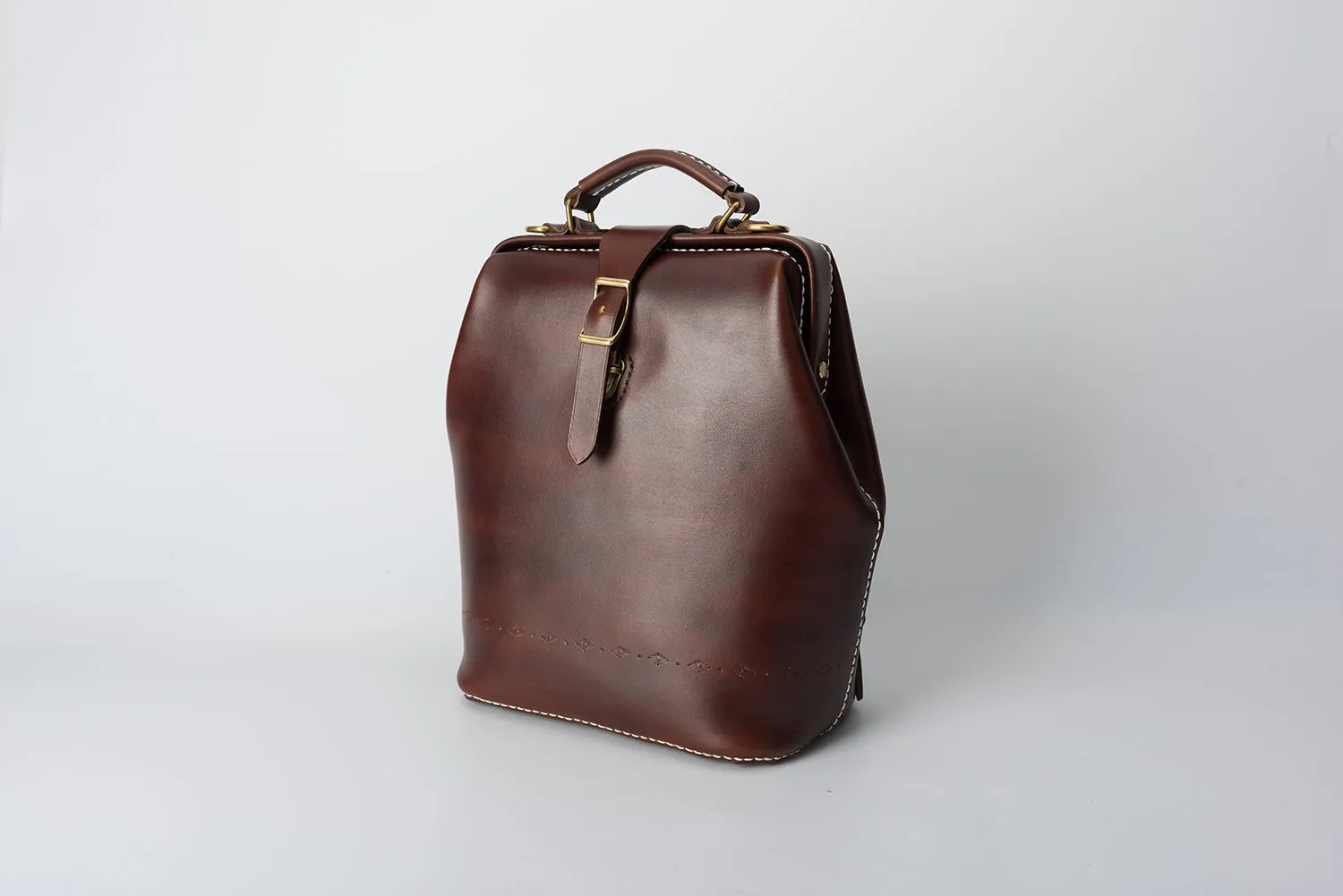 Handmade Womens Green Leather Doctor Backpack Purse Shoulder Doctor Handbag for Women