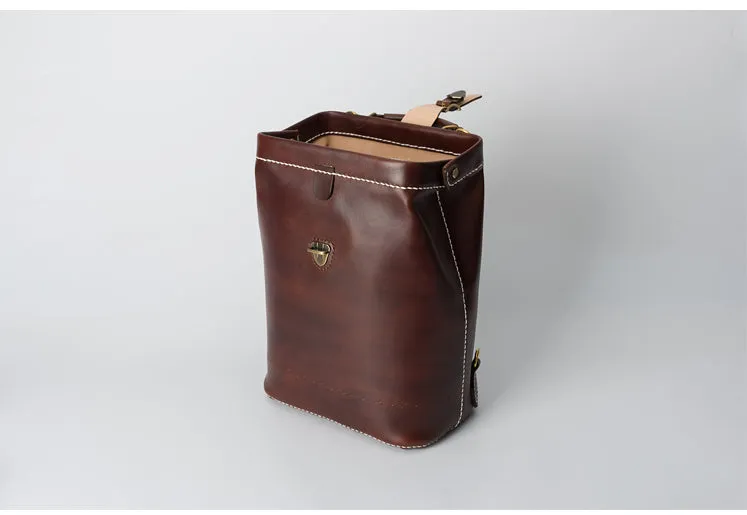 Handmade Womens Green Leather Doctor Backpack Purse Shoulder Doctor Handbag for Women