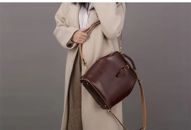 Handmade Womens Green Leather Doctor Backpack Purse Shoulder Doctor Handbag for Women