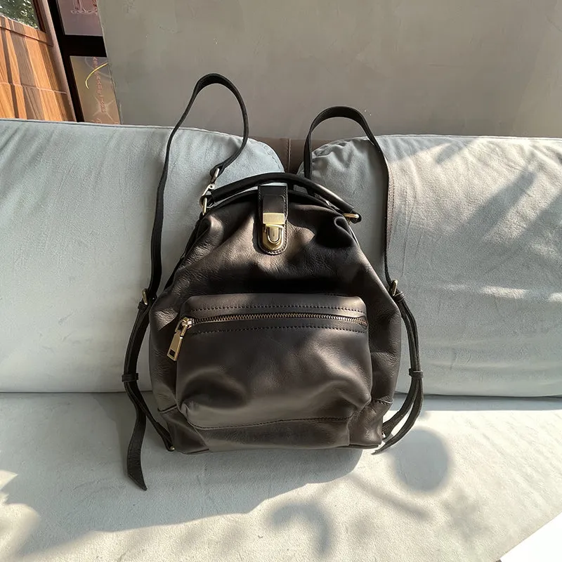 Handmade Womens Green Leather Doctor Backpack Purse Shoulder Doctor Handbags for Women