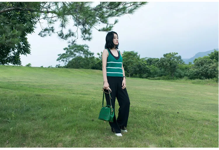 Handmade Womens Green Leather doctor Handbag shoulder doctor bags Purse for women