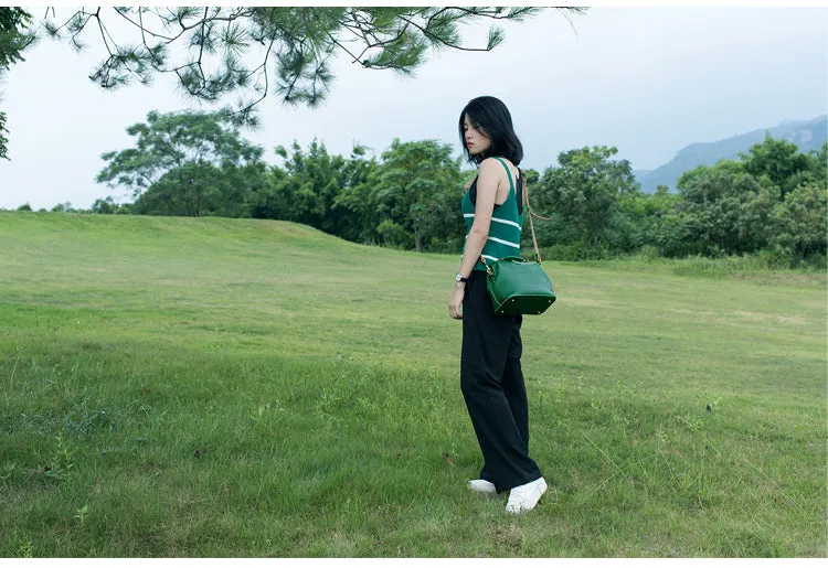 Handmade Womens Green Leather doctor Handbag shoulder doctor bags Purse for women