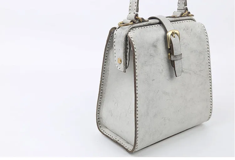Handmade Womens Green Leather Doctor Handbag Side Purse Doctor Purse for Women