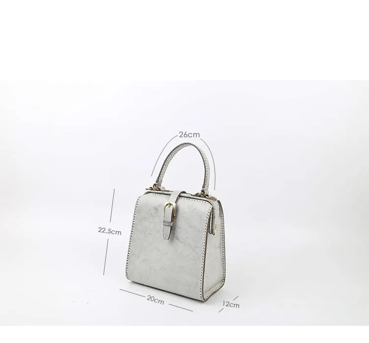 Handmade Womens Green Leather Doctor Handbag Side Purse Doctor Purse for Women