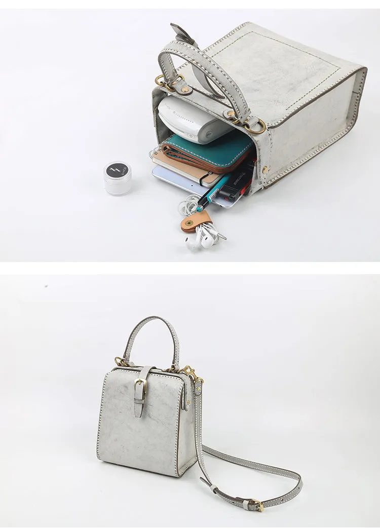 Handmade Womens Green Leather Doctor Handbag Side Purse Doctor Purse for Women