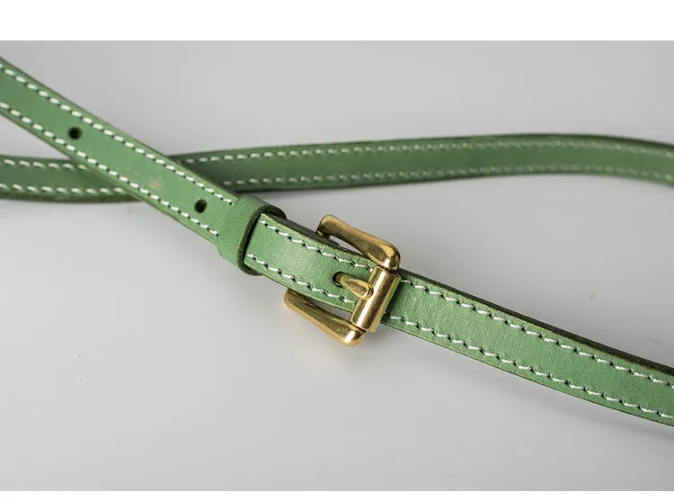 Handmade Womens Green Leather Mini Doctor Handbag Purse Green Shoulder Doctor Bags for Women