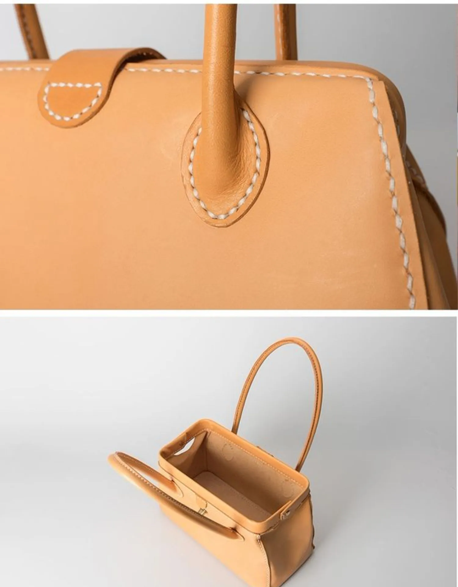 Handmade Womens Leather Doctor Handbag Purse Tan Shoulder Bag Doctor Bags for Women
