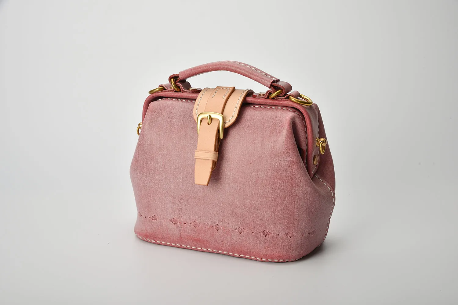 Handmade Womens Red Leather Small doctor Purse Red shoulder doctor bags for women