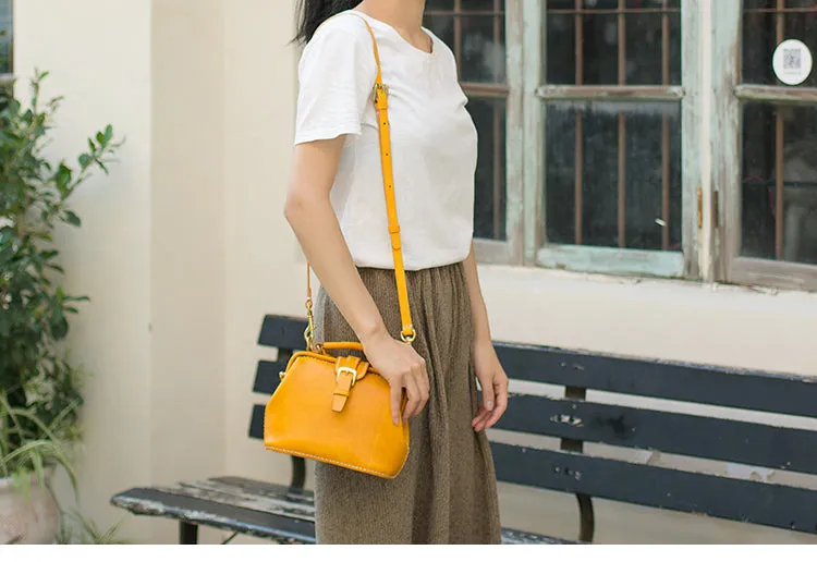 Handmade Womens Red Leather Small doctor Purse Red shoulder doctor bags for women