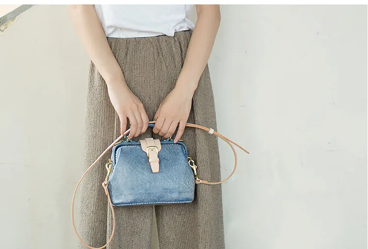 Handmade Womens Red Leather Small doctor Purse Red shoulder doctor bags for women
