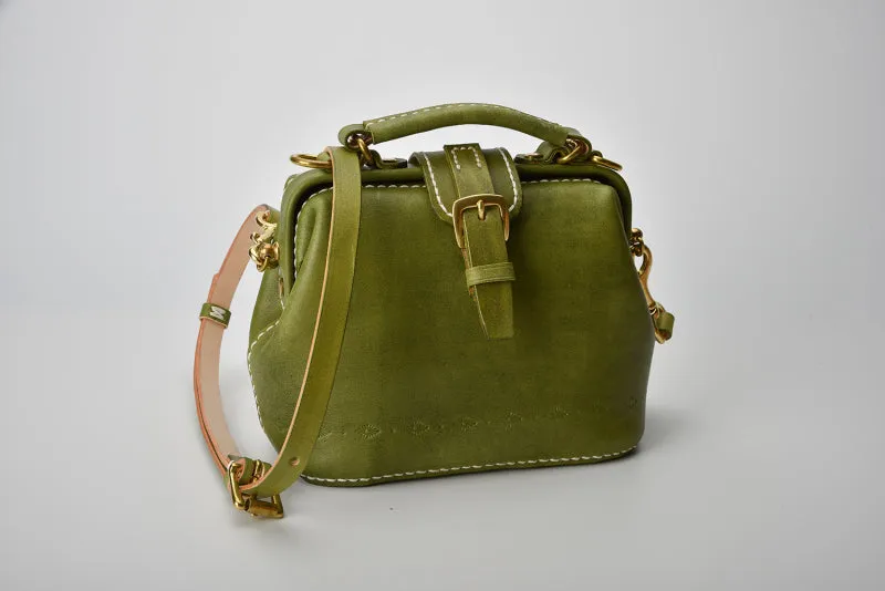 Handmade Womens Red Leather Small doctor Purse Red shoulder doctor bags for women