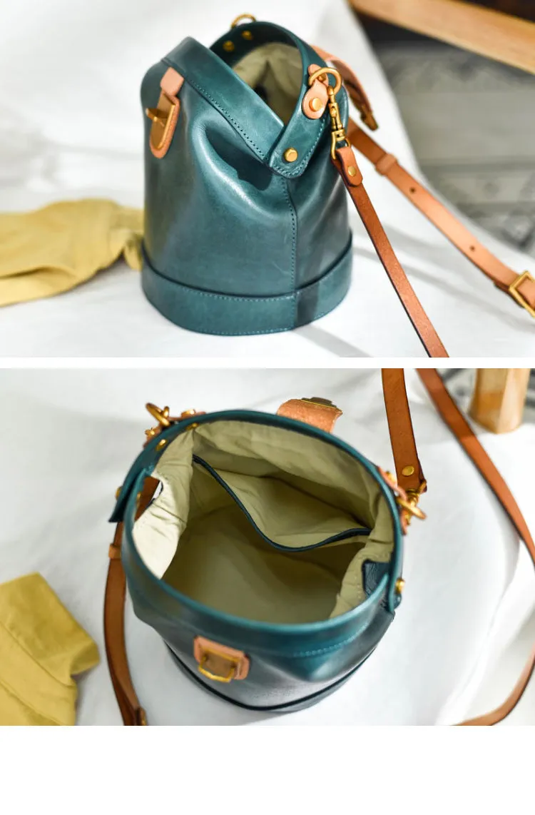 Handmade Womens Tan Leather Doctor Bucket Shoulder Purses Tan Doctor Crossbody Purse for Women