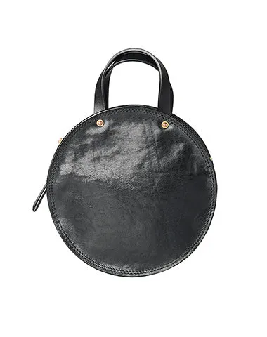 Handmade Womens Tan Leather Round Handbag Purses Tan Round Shoulder Bag Crossbody Purse for Women