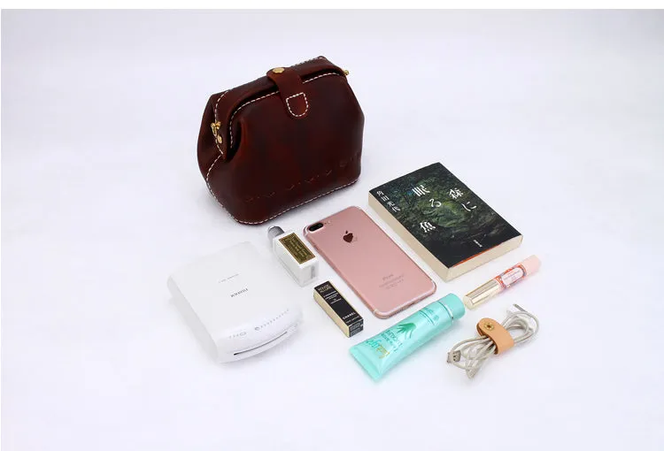 Handmade Womens Tan Leather Small doctor Purse shoulder doctor bags for women