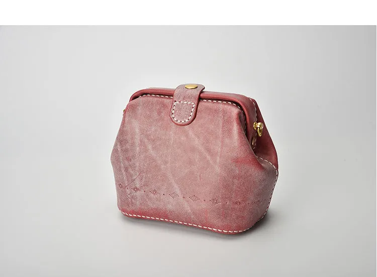 Handmade Womens Tan Leather Small doctor Purse shoulder doctor bags for women