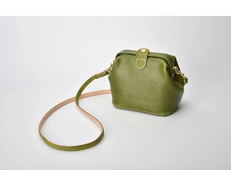 Handmade Womens Tan Leather Small doctor Purse shoulder doctor bags for women