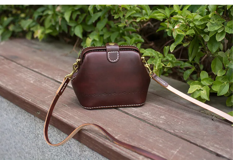 Handmade Womens Tan Leather Small doctor Purse shoulder doctor bags for women