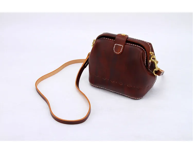 Handmade Womens Tan Leather Small doctor Purse shoulder doctor bags for women