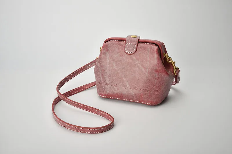 Handmade Womens Tan Leather Small doctor Purse shoulder doctor bags for women