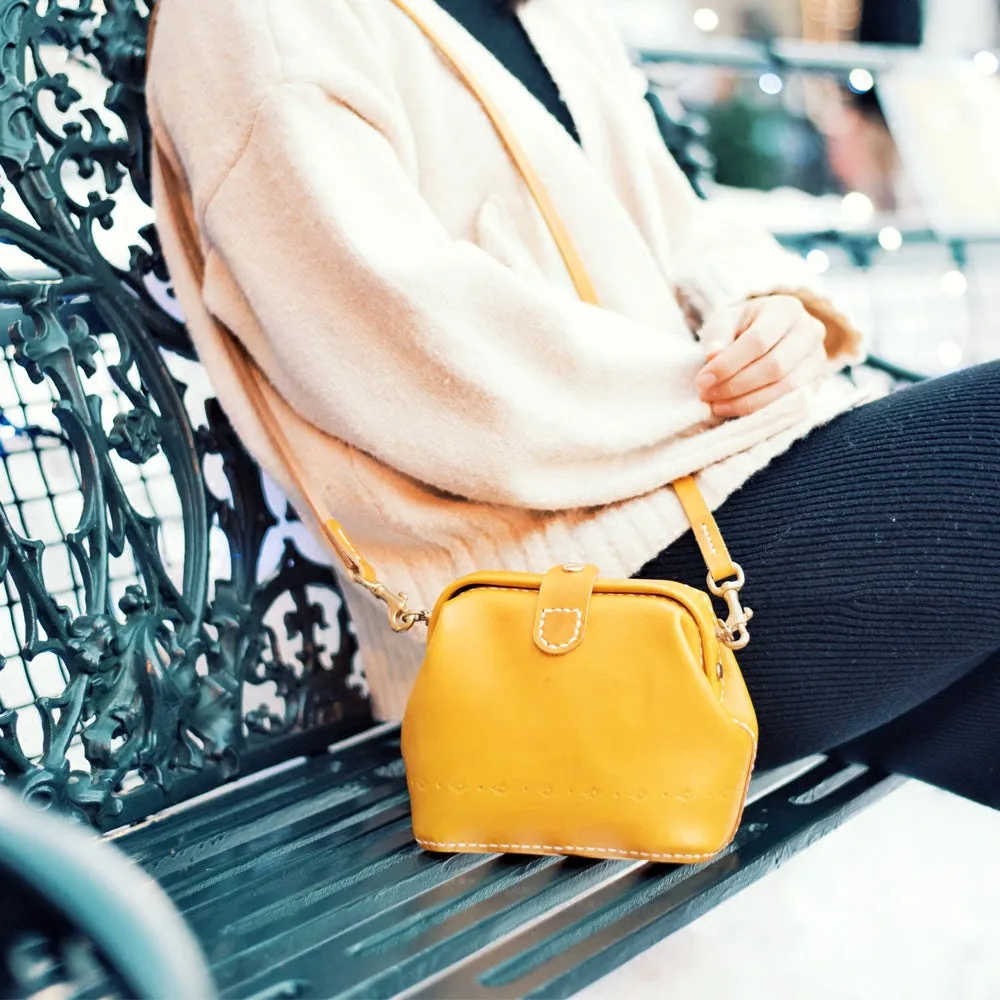 Handmade Womens Tan Leather Small doctor Purse shoulder doctor bags for women