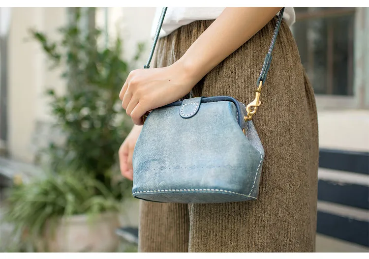 Handmade Womens Tan Leather Small doctor Purse shoulder doctor bags for women