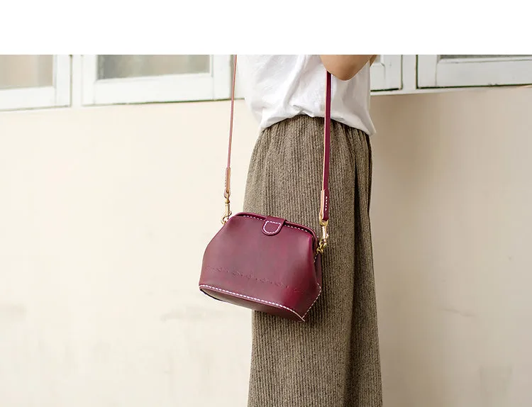 Handmade Womens Tan Leather Small doctor Purse shoulder doctor bags for women