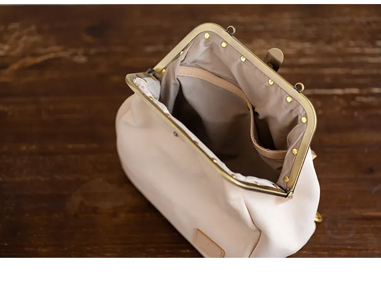 Handmade Womens White Leather Doctor Backpack Purse Shoulder Doctor Handbag for Women